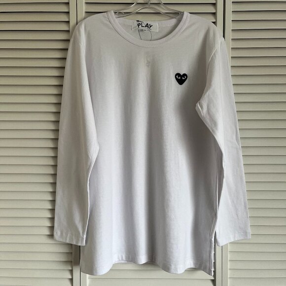NEW with tags Comme des Garcons Play long sleeve t shirt White men’s XL - Picture 5 of 10